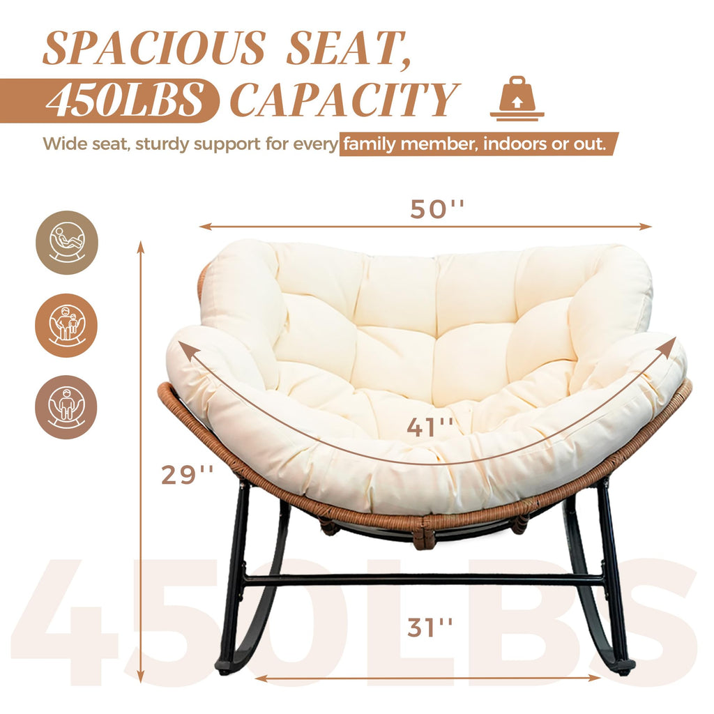 Oversized Rocking Egg Chair, Outdoor Royal Papasan Rocking Chair