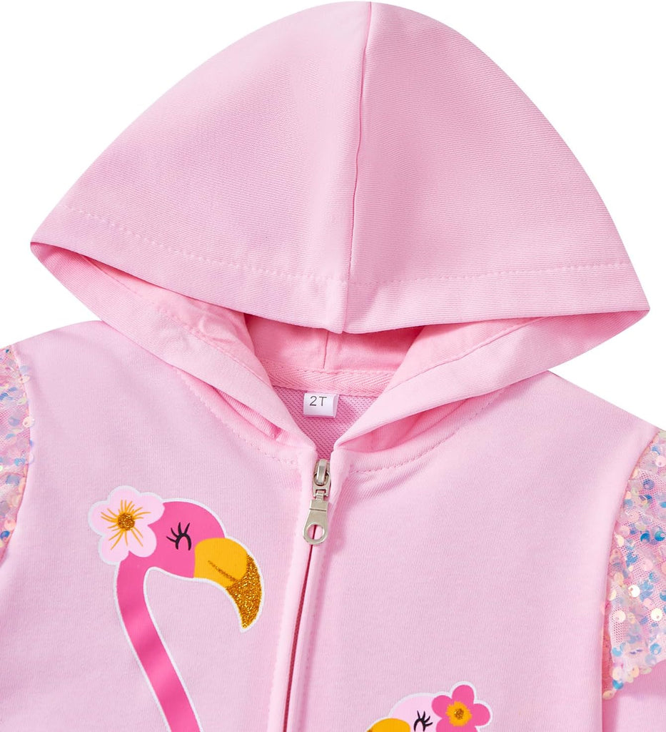 Baby Girl Zip-up Jacket Rainbow Unicorn Cotton Hoodie Sweatshirt Toddler Fall Coat Kids Winter Outfits Outerwear