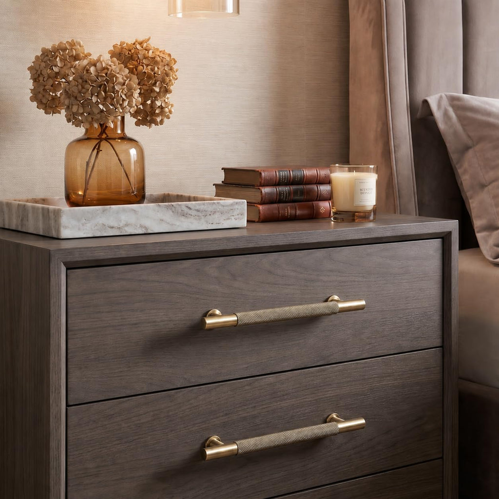 18 Inch(457mm) Soild Knurled Gold Appliance Pulls Brushed Brass Cabinet Pulls Drawer Pulls Kitchen Hardware