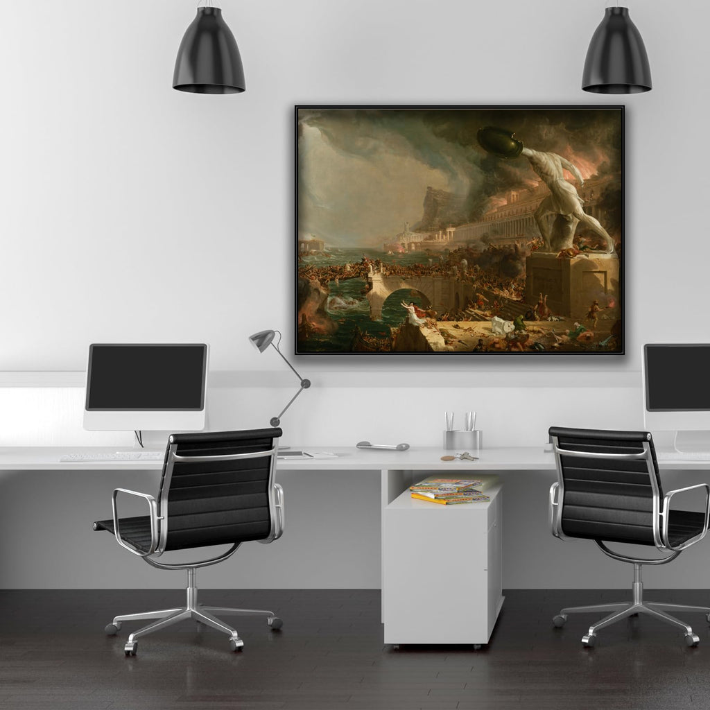 Thomas Cole Canvas Wall Art - The Course of Empire Destruction Poster - Fine Art Prints - Classic Painting Modern