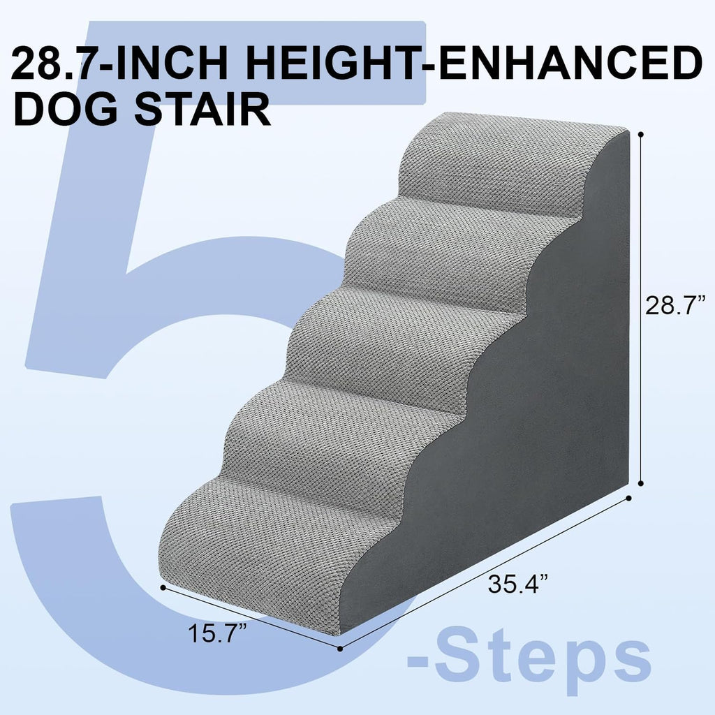 Dog Stairs for high Beds 28.7" H, 5 Step Pet Ramp for Large Dogs