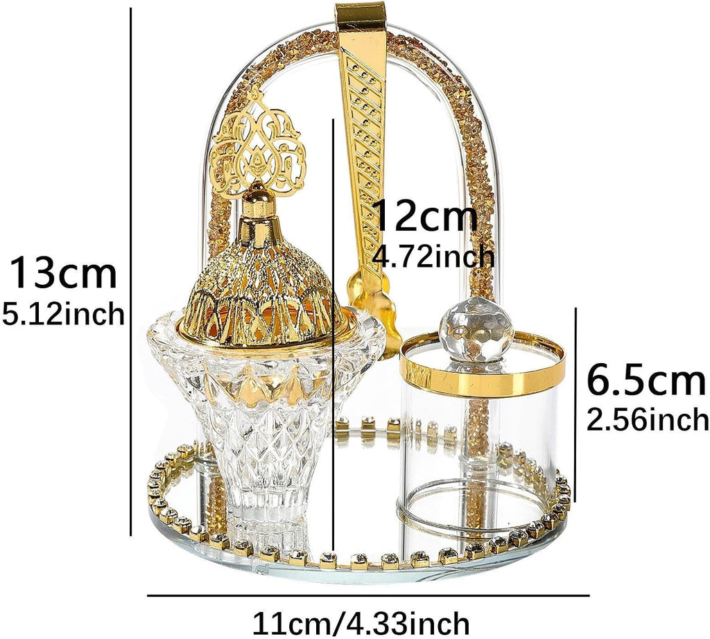 Arabic Incense Burner Home Decor Centerpiece Decorative Luxury Incense Holder Set Tabletop Ornament for Teahouse