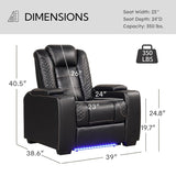 ANJ Power Home Theater Seating, PU Leather Electric Recliner Chair with Powered Headrest