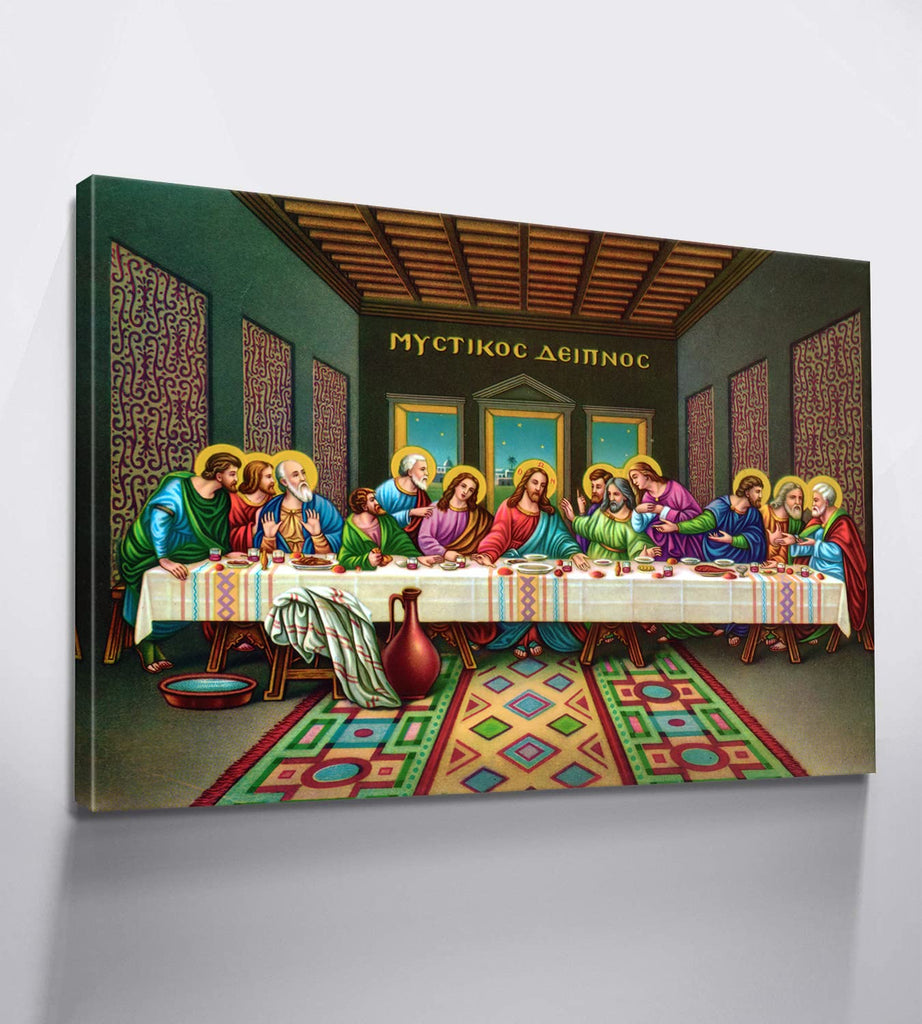 Last Supper Wall Decor Framed Jesus Wall Art Leonardo Da Vinci Poster Paintings of The Last Supper of Jesus Christian