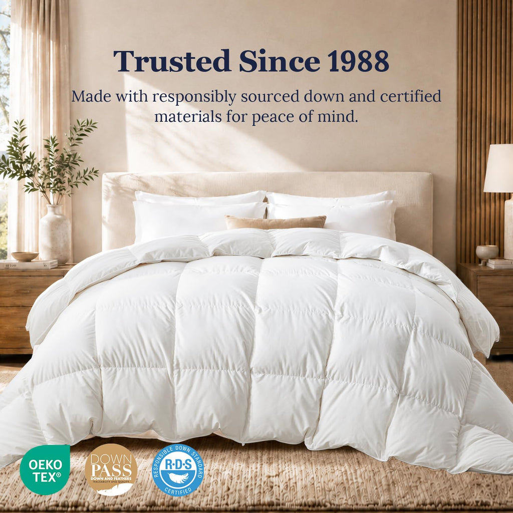Down Feather Comforter King Size, Winter Duvet Insert