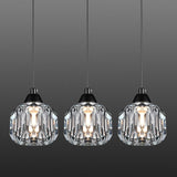 Crystal Chandeliers for Dining Room Lights Fixture Over Table, 3 Pack Black Modern Pendant Light Fixture_Crystal Pendant Lighting for Kitchen Island Bathroom Bar A116-B0DSVGZMTK