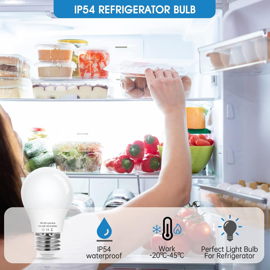 60W Equivalent 7W A15 Refrigerator Waterproof Light Bulb E26 base 5000K