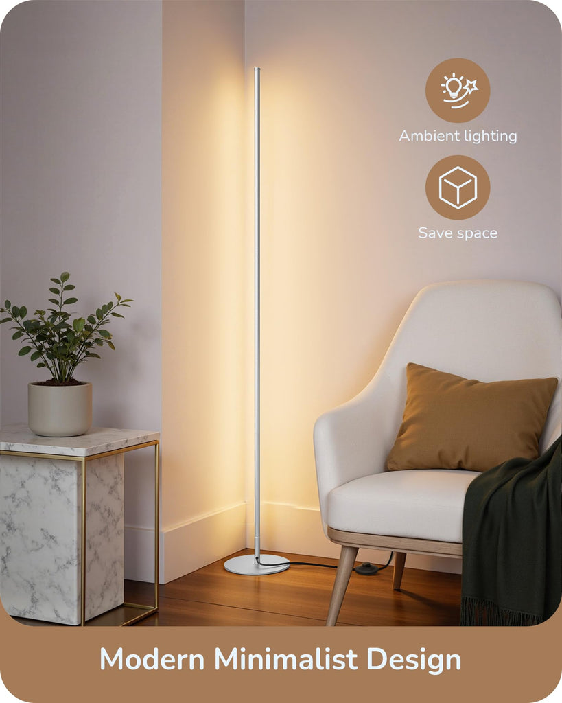 2 Pack 57.5" Corner Lamp with Remote, Stepless Dimmable & 7 CCT