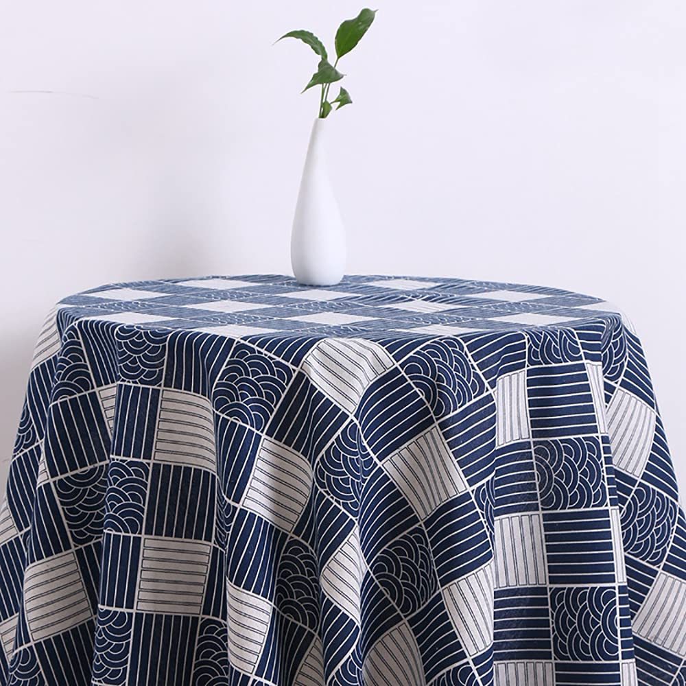 Ocean Waves Print Fabric by The Yard Cotton Linen Blended Japanese Style Decorative Fabric for DIY Projects Color
