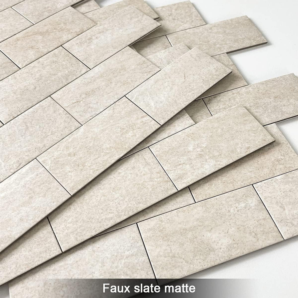 Marble Peel Stick Backsplash Tile Kitchen Rustic Beige 10pcs
