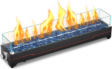 Tabletop Fire Pit,36 Inch Propane Fire Pit Table,50000 BTU Table Top Firepit with Glass Wind Guard