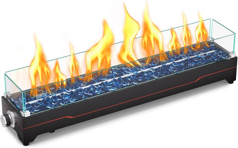 Tabletop Fire Pit,36 Inch Propane Fire Pit Table,50000 BTU Table Top Firepit with Glass Wind Guard