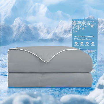Cooling Comforter Queen - Cooling Blanket for Hot Sleepers and Night Sweats, Q-Max>0.45 Double-Sided Silky Cooling