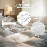 Luxurious Feather and Down Comforter Duvet Insert Twin, 100% Cotton Cover, Hotel Collection Quilts, 