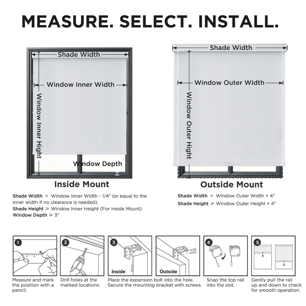 Cordless Blackout Roller Shade, Zero-Gap Top, Grey