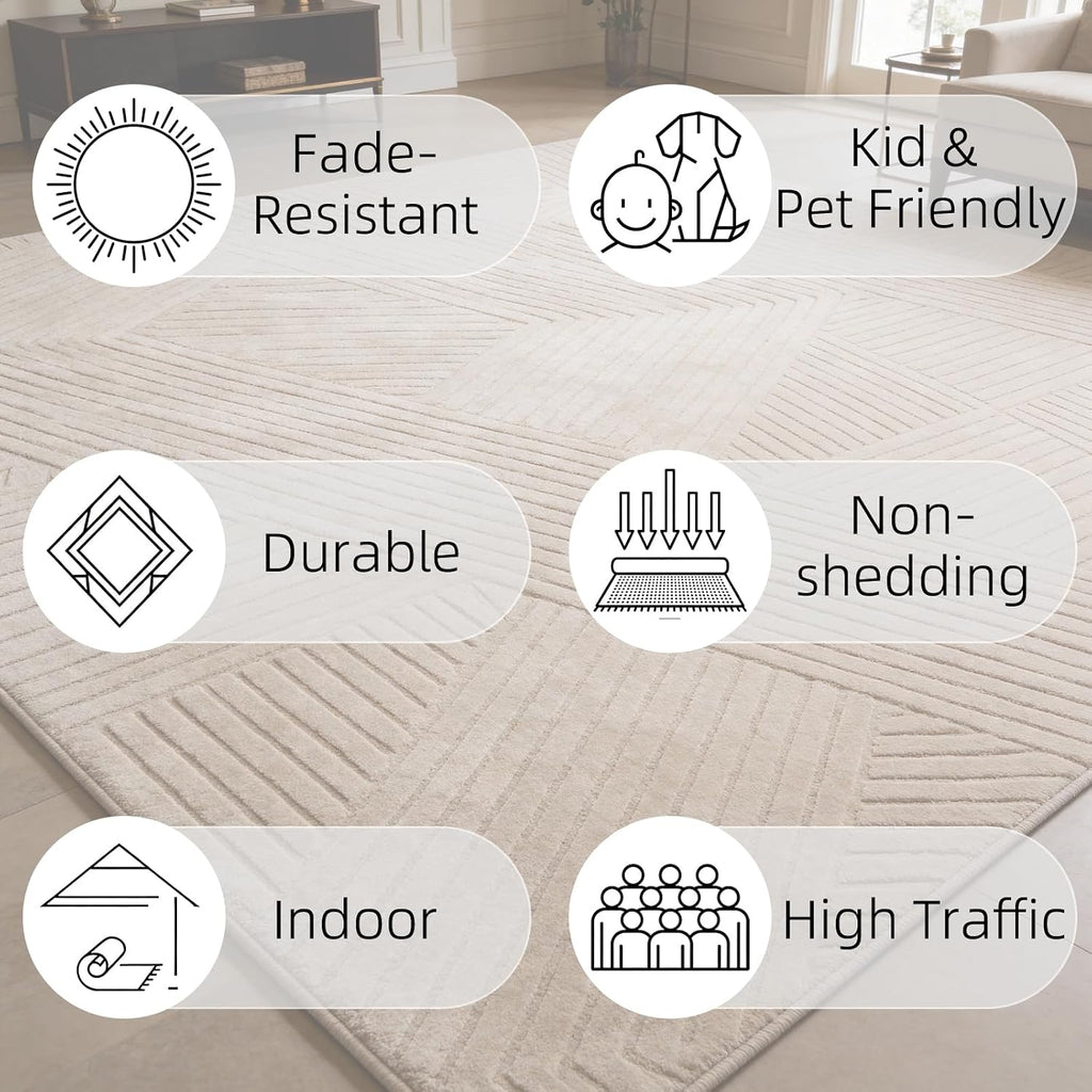 Brown Solid Color Area Rugs, Washable Rugs