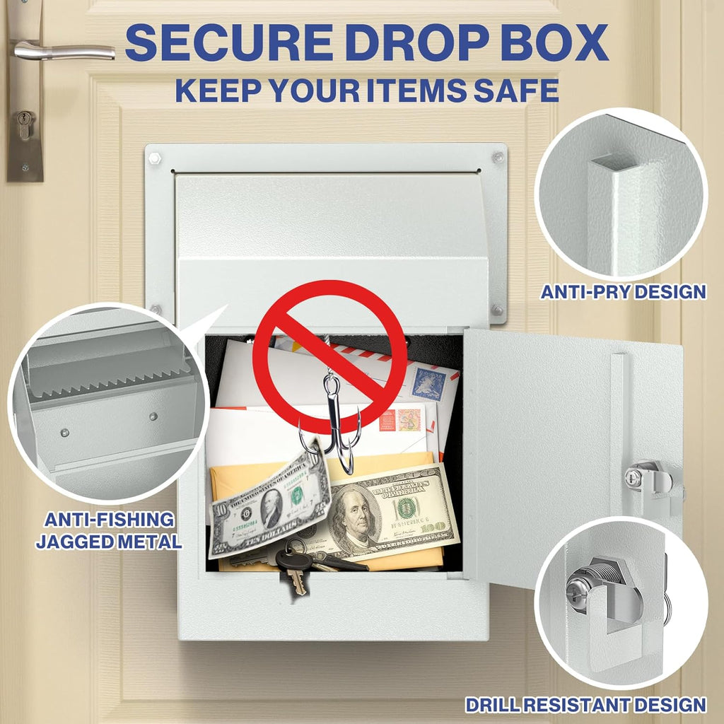 Door Drop Box for Mail, Rent, Deposit, and Night Key