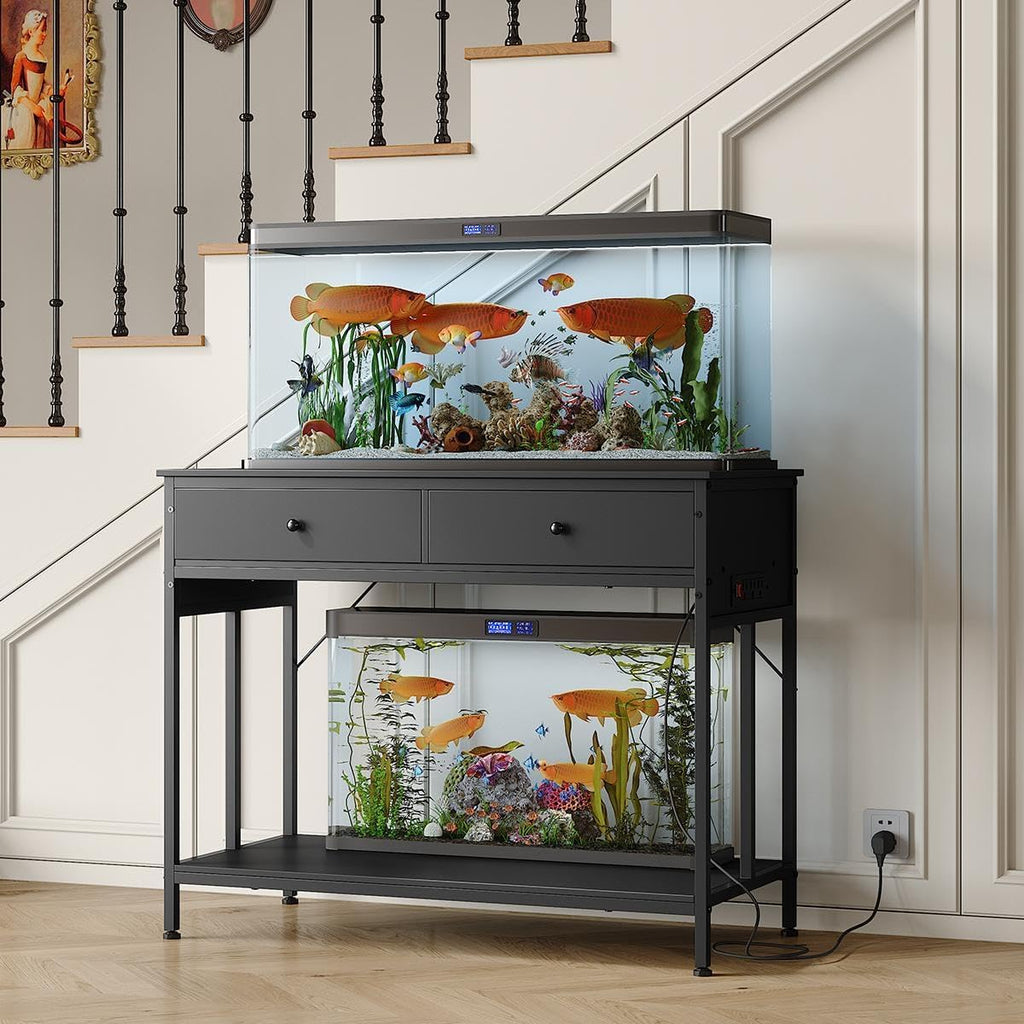 40-50 Gallon Fish Tank & Aquarium Stand with 2 Drawers, Power Hub
