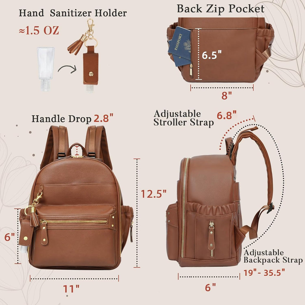 Small Diaper Bag Mini Diaper Bag Backpack Mini Backpack with 11 Pockets Baby Diaper Bag with Hand Sanitizer Holder, 2