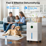 1600 Sq.Ft Dehumidifiers for Home and Basement with Drain Hose, Ultra Quiet 41dB