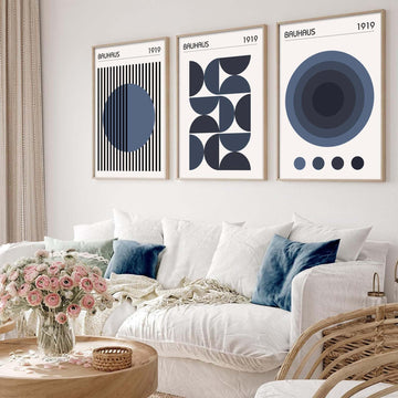 Minimalist Geometric Wall Art Bauhaus Exhibition Poster Abstract Shape Prints Mid Century Modern Artwork Boho Modern