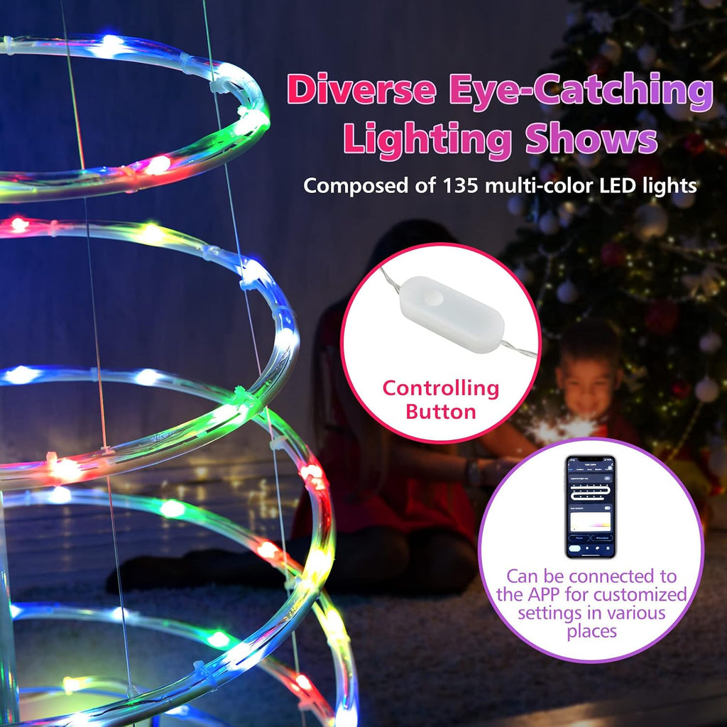 6 FT Lighted Spiral Christmas Tree with 135 LED Lights