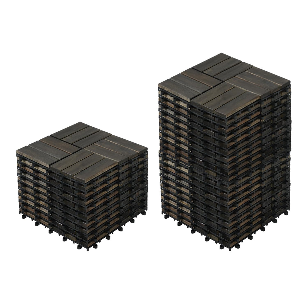 Acacia Interlocking Deck Tiles (12x12 Pack 30) - Waterproof Acacia Wood Decking for All Weather Use - Patio, Balcony