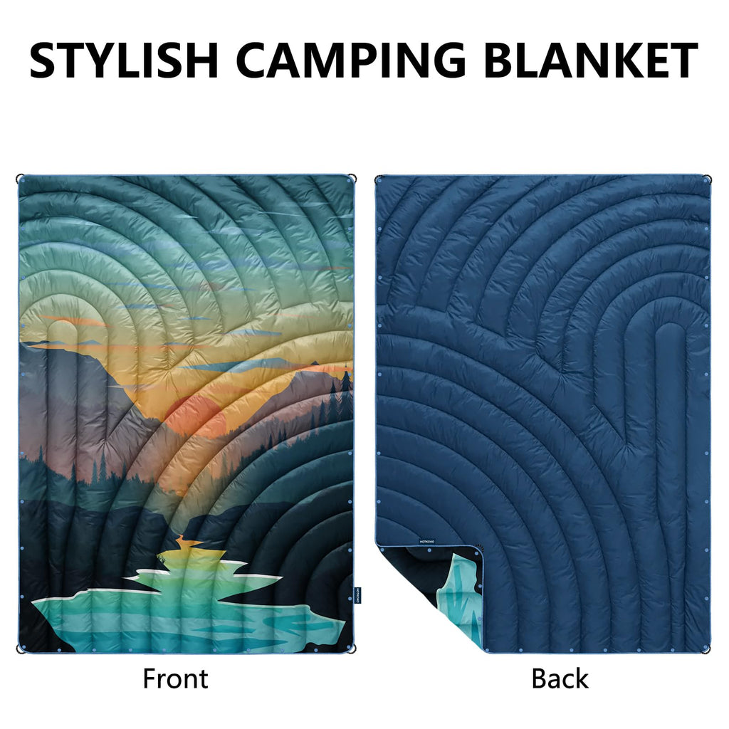 Puffy Camping Blanket, Large Camp Blanket Outdoor Camping Quilt