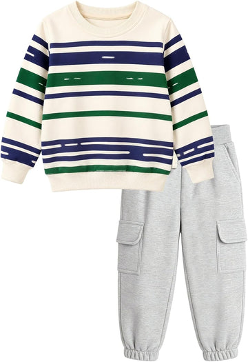 Boys 2 Piece Outfit Set Cotton Sweatshirt Jogger Pants for Toddler Boys