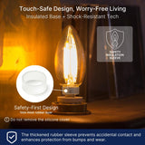 60W Equivalent LED Chandelier Light Bulbs, Dimmable, E12 Base, Clear B11 LED Filament Candelabra Bulbs, 2700K Soft