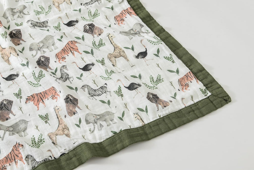 Jump Muslin Quilt Toddler Blanket - Silky Soft and Breathable Baby Quilt - Oversized 47" x 47" - 2 Layers Muslin Baby
