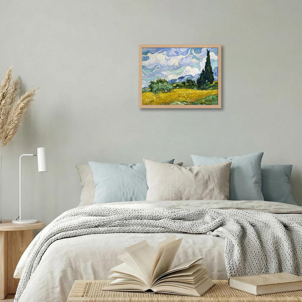 Framed Van Gogh Inspired Wall Art Canvas Painting with Gallery Quality Oil Painting Print Poster Wall Picture Art