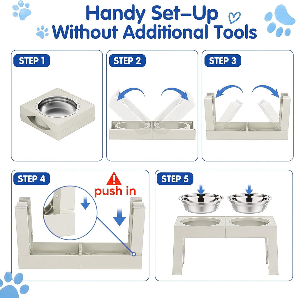 Elevated Dog Bowls Large Breed Raised Dogs Bowl Stand Large/Medium Sized Dog Stainless Steel Food Water Bowl Stands 5