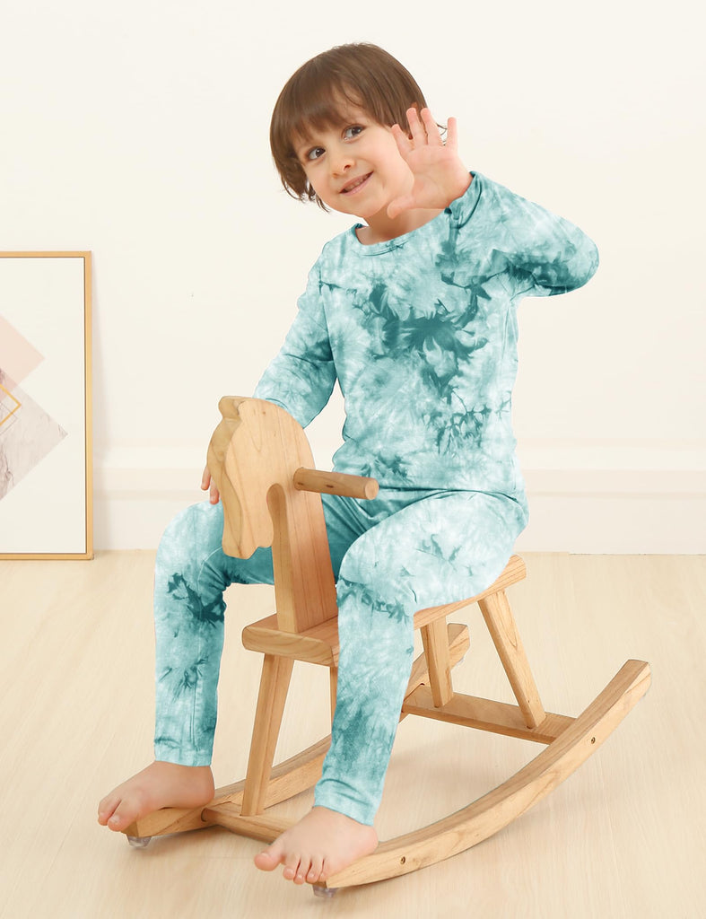 Kids Toddler Bamboo Rayon Pajamas Set Boys Girl Pjs(Blue&Green, )