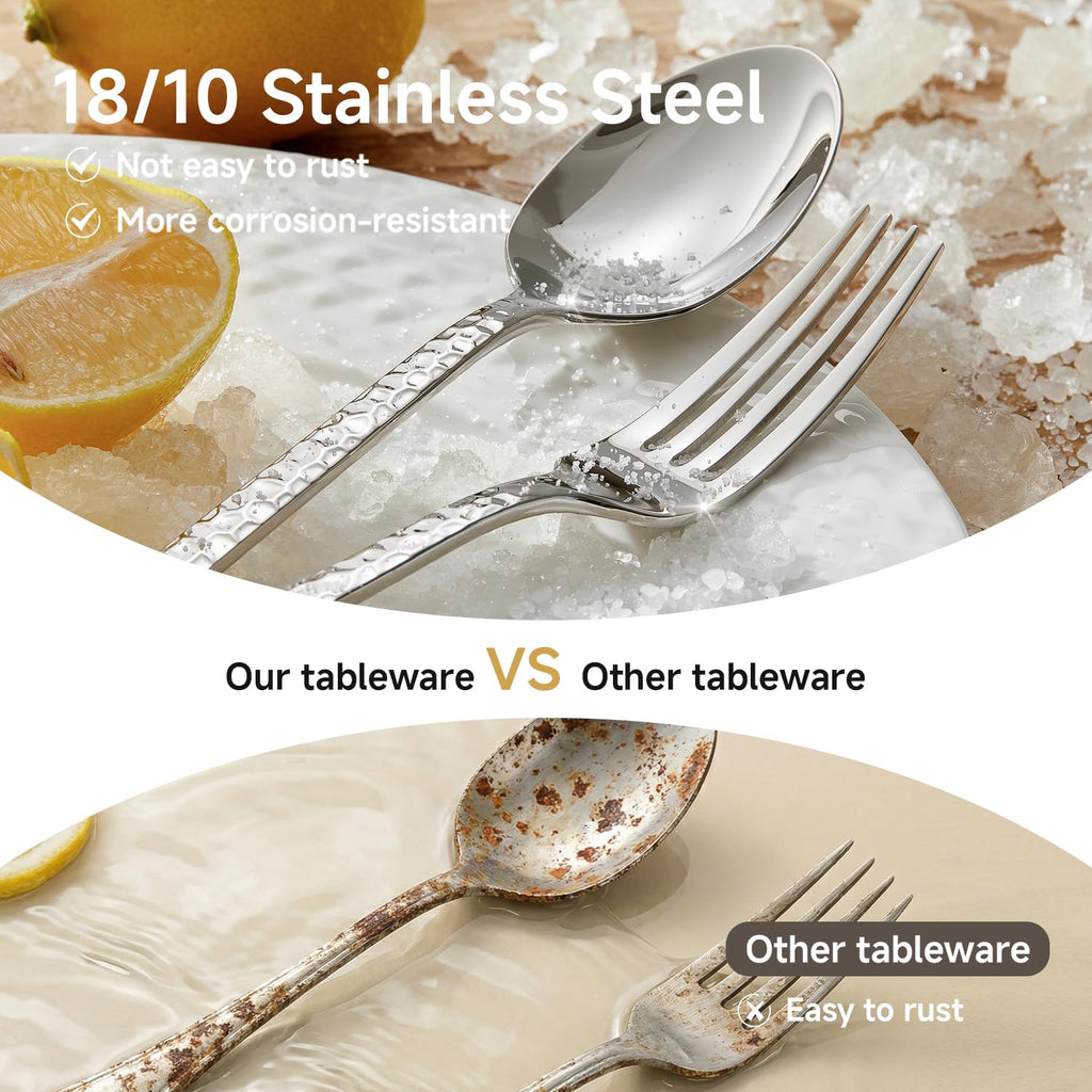 48 Piece Silverware Set with Steak Knives for 8,18/10 Stainless Steel