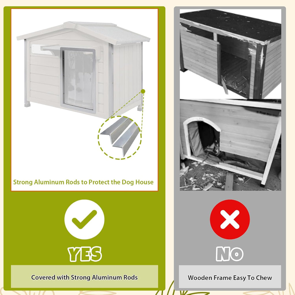 40.2" L Large Dog House Outdoor & Indoor, Fir Wood Dog Kennel