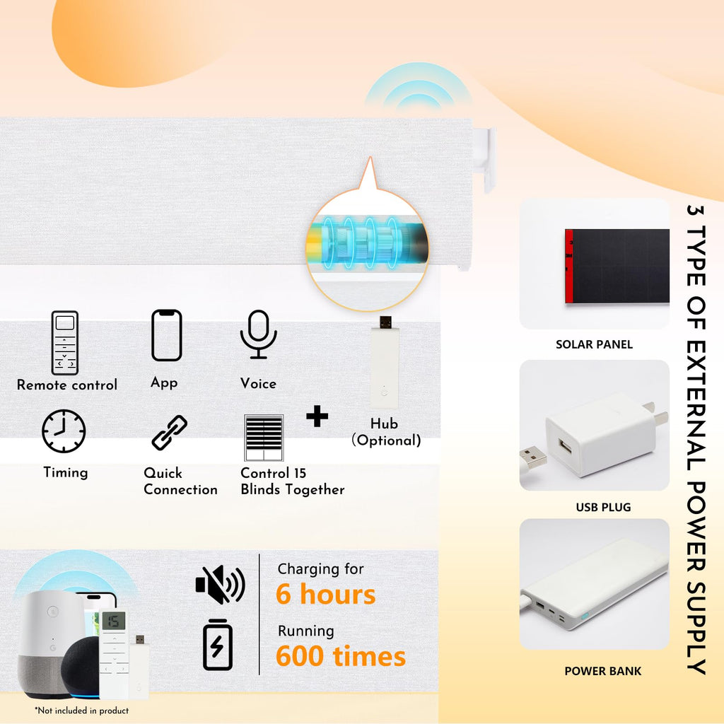 No Drill Motorized Zebra Blinds with Remote, Automatic 65% Blackout Smart Zebra Shades, Dual Layer Privacy, Linen