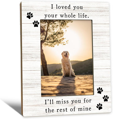 Dog Memorial Picture Frame 5x7, Memorial Pet Photo Frame, Dog Memorial Gifts for Loss of Dogs, I'll Miss You Loss