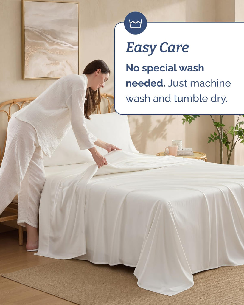 100% Rayon Derived from Bamboo - Bamboo Sheets - Antique White