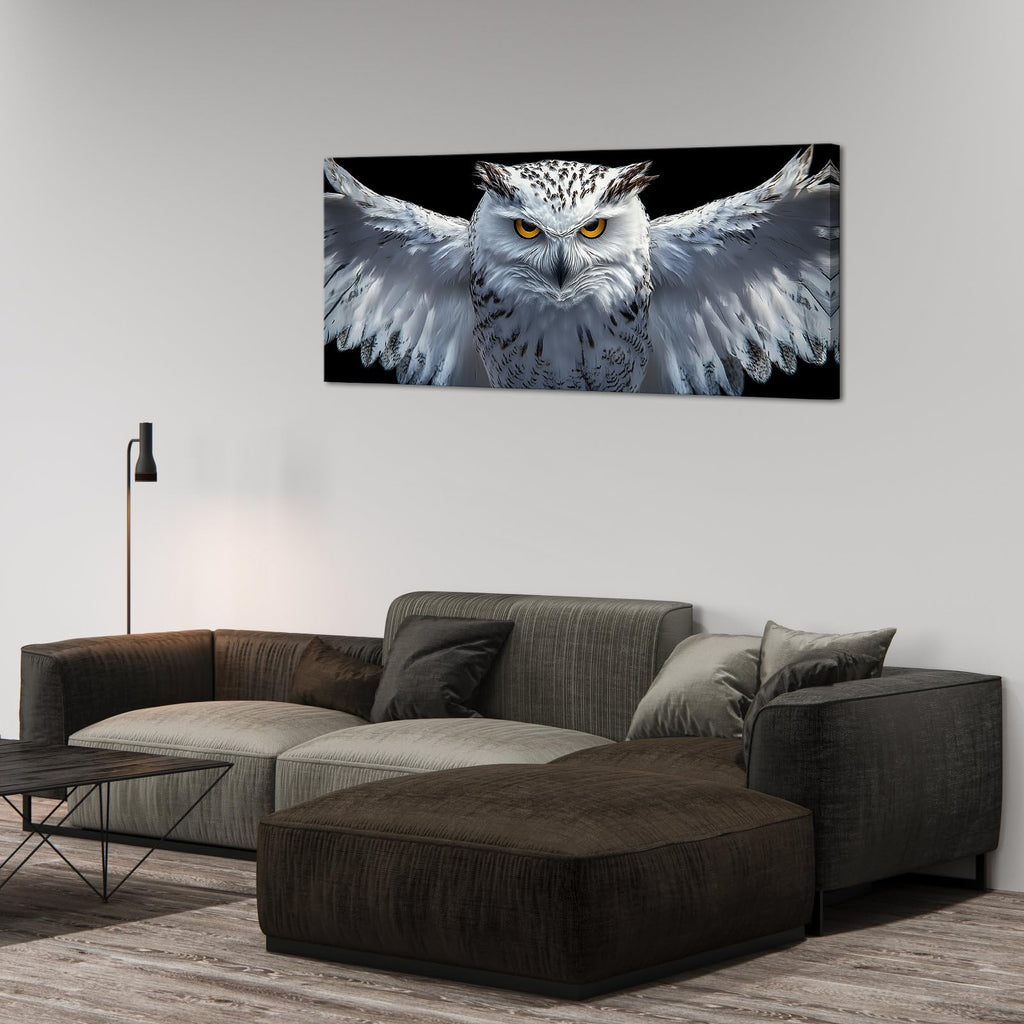 5 Pieces Large Snow Owl Wall Art Canvas Prints Owl Pictures Black and White Birds Animal Portrait Paintings Modern