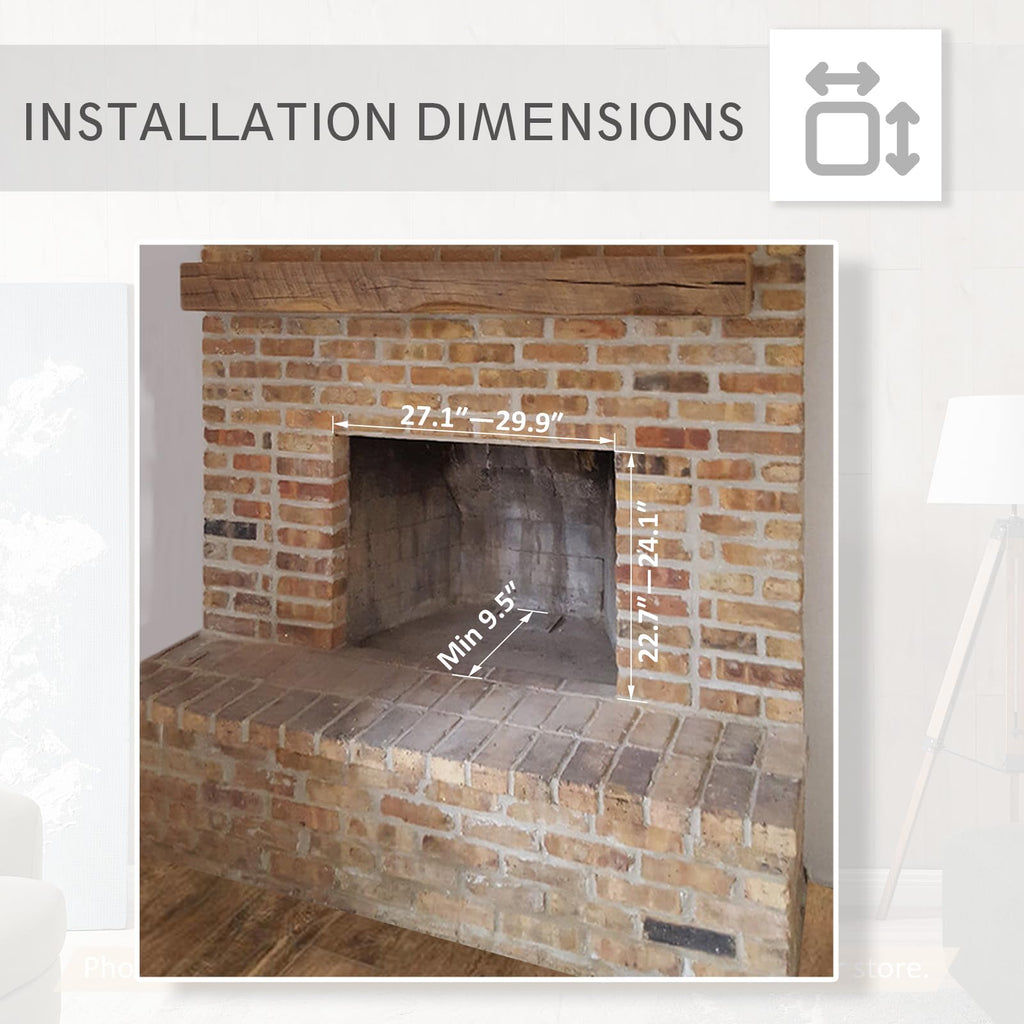 LegendFlame Carl 30" W Electric Fireplace Insert, Fireplace Heater 750/1500W, Fire Crackling Sound, Remote
