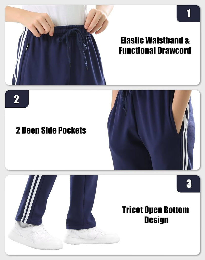 Pack Youth Boys Sweatpants Fleece Lined Athletic Joggers for Winter