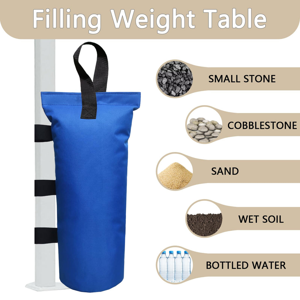 Canopy Weights Set of 4, Heavy Duty Canopy Weight Bags (120 lbs) for Ez Pop up Canopy Tent Outdoor Instant Canopies