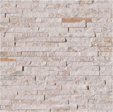Royal White 6" x 24" Natural Stone Ledger Wall Tile 30 Pieces 30 Sqft for Accent Walls, Kitchen Backsplash, Fireplace