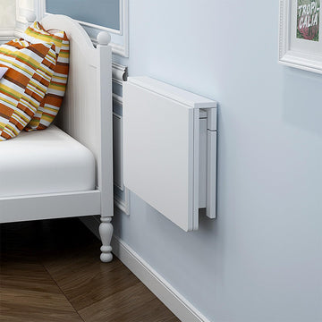 Wall Mounted Folding Table, 29.5"L x 19.6"W, White, Space-Saving Design