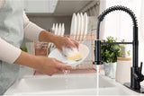 Kitchen Faucets with Pull Down Sprayer Single Handle 1 or 3 Holes Spring Kitchen Sink Faucet with Deck Plate for