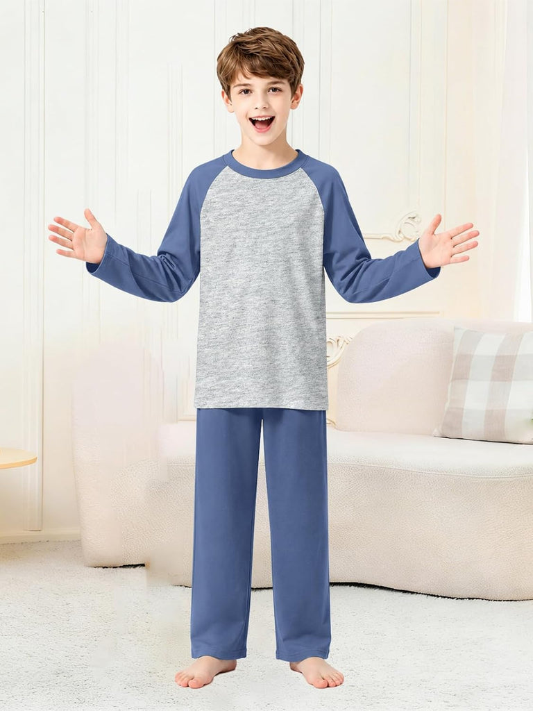 Boys Pajamas Set 100% Cotton Long-Sleeve Top and Pants