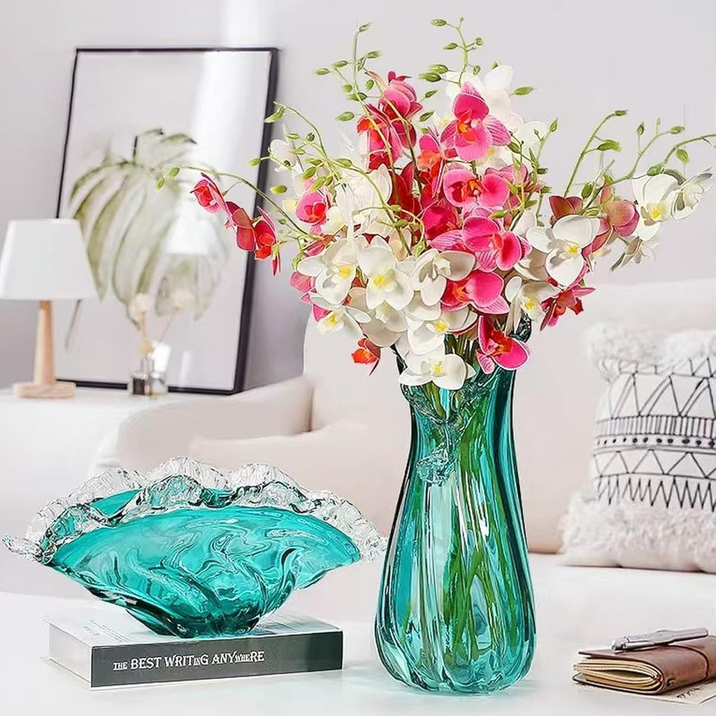 Queen Crystal Vase, Light Luxury Style Decor, Centerpiece, Office, Pampas Grass, Dried Flowers, Flowers and Buds
