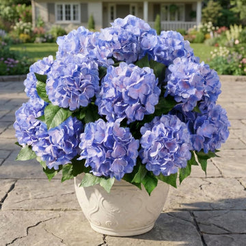 Artificial Flower for Outdoor, 4 Pcs Fake Bush Plant UV Resistant for Outdoors Front Porch Indoor Home Garden