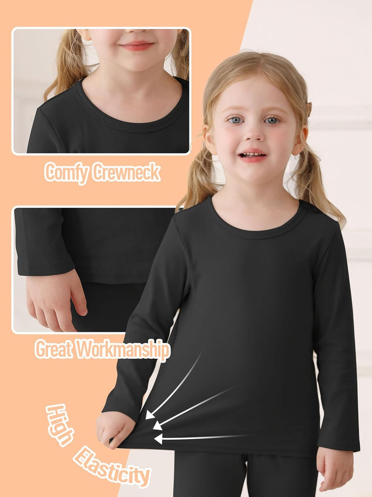 Baby Toddler Boys Girls Cotton Long Sleeve Shirt and Legging Set Kids Ribbed Basic Pant Piece for Daily Life